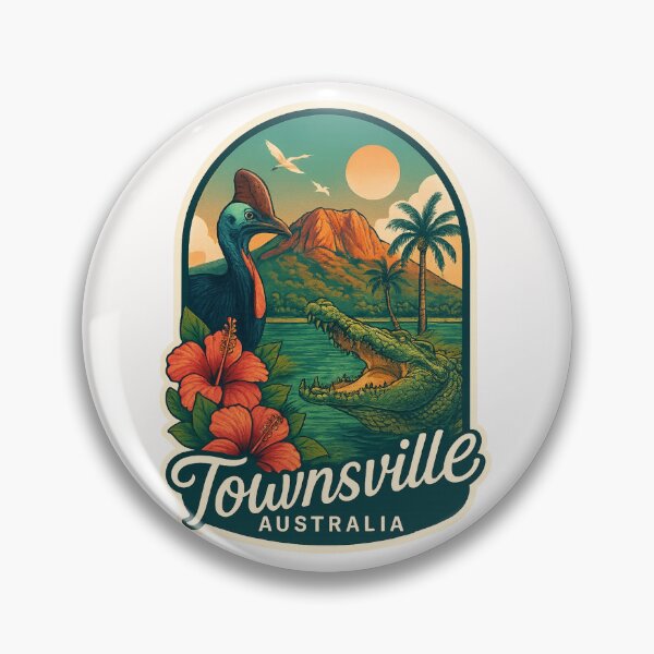 Item preview,  Townsville Australia with Cassowary and Magnetic Island View designed and sold by Places On Earth.