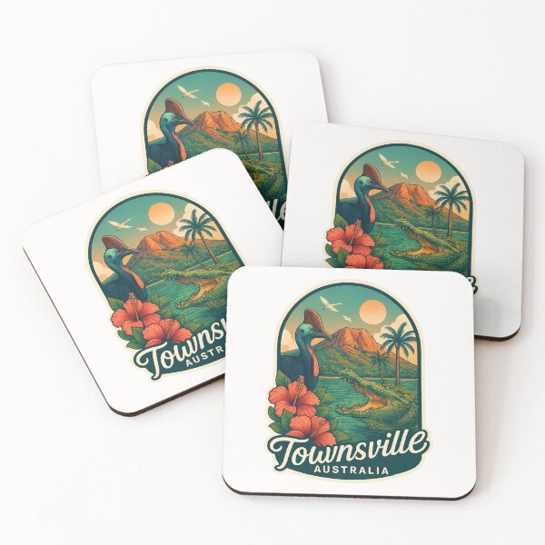 Item preview,  Townsville Australia with Cassowary and Magnetic Island View designed and sold by Places On Earth.