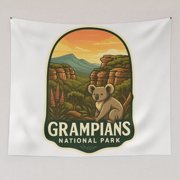 Item preview,  Grampians National Park with Koala and Sunset Cliffs designed and sold by Places On Earth.