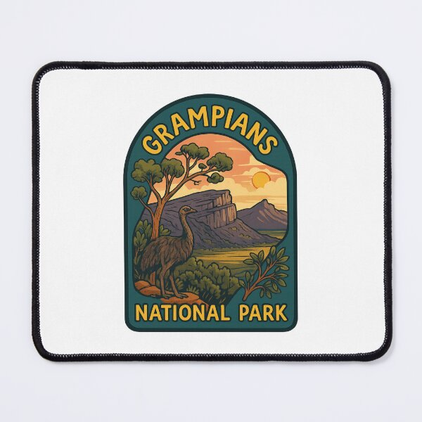 Item preview, Grampians National Park with Emu and Rock Formations designed and sold by Places On Earth.