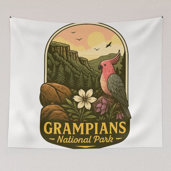 Item preview,  Grampians National Park with Galah and Wildflower Ranges designed and sold by Places On Earth.
