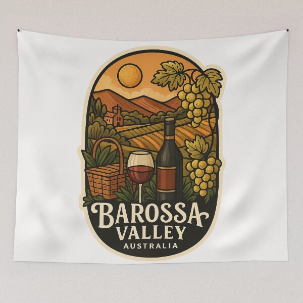 Item preview,  Barossa Valley Australia with Vineyard and Red Wine designed and sold by Places On Earth.