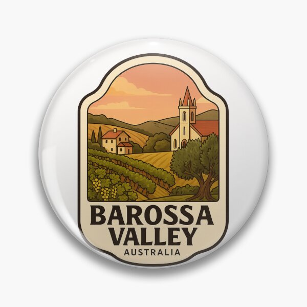 Item preview,  Barossa Valley Australia with Vineyard and Hillside Church designed and sold by Places On Earth.