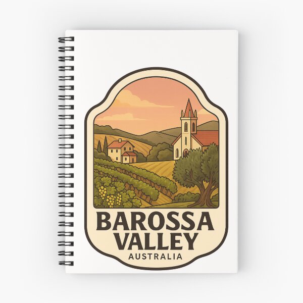 Item preview,  Barossa Valley Australia with Vineyard and Hillside Church designed and sold by Places On Earth.