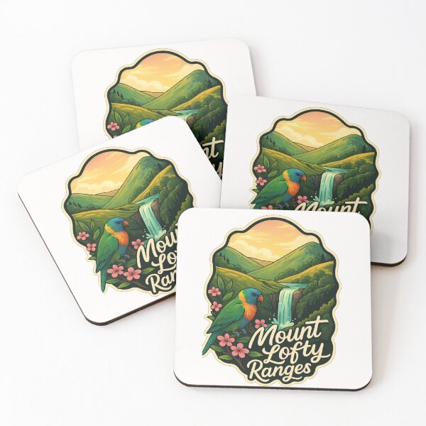 Item preview,  Mount Lofty Ranges with Rainbow Lorikeet and Waterfall designed and sold by Places On Earth.