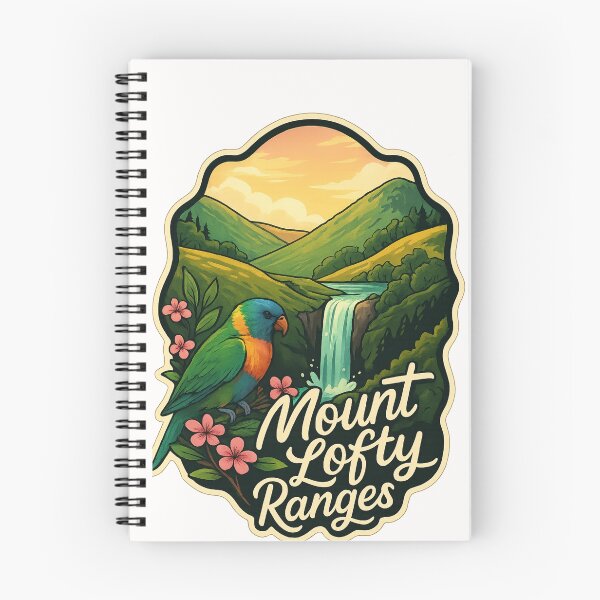 Item preview,  Mount Lofty Ranges with Rainbow Lorikeet and Waterfall designed and sold by Places On Earth.