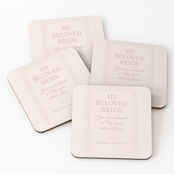 Item preview, My Beloved Bride – Soft Pink Christian Quote from Song of Songs 4:7 designed and sold by astersgraphics.