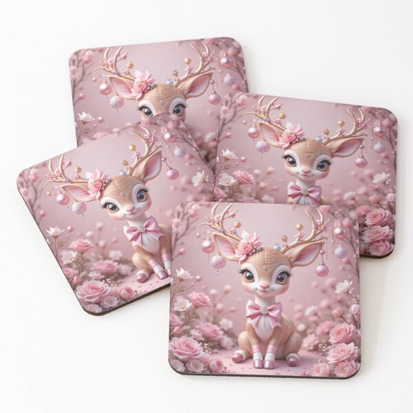 Item preview, Enchanted Pink Deer Delight – Sweet Pastel Fantasy Charm designed and sold by PixelVibe782.