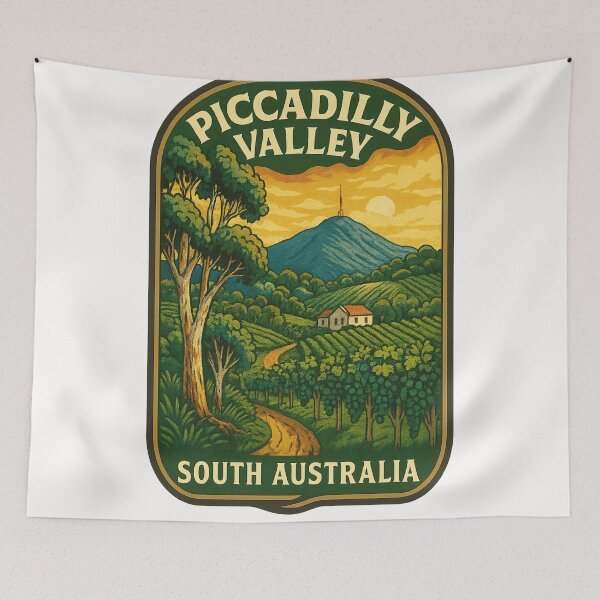 Item preview,  Piccadilly Valley South Australia with Vineyards and Sunset Hills designed and sold by Places On Earth.