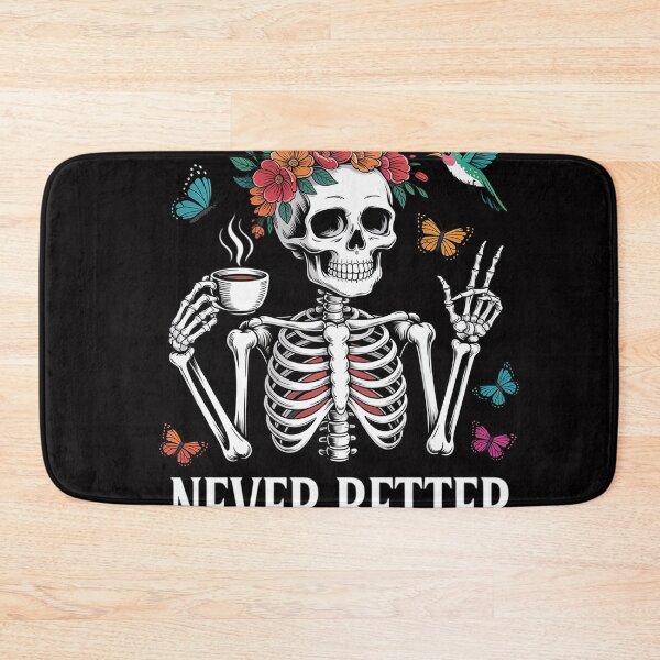Item preview, Messy Bun Drinking Coffee Women Never Better Skeleton Plant designed and sold by OlafLica.