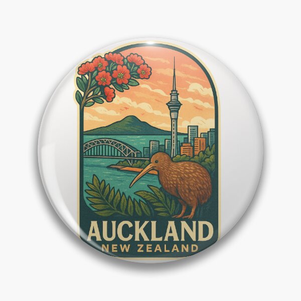 Item preview,  Auckland New Zealand with Kiwi Bird and Harbour Bridge designed and sold by Places On Earth.