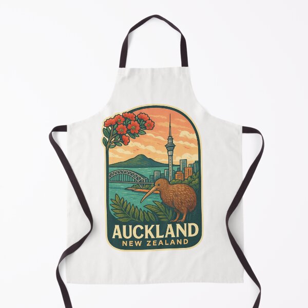 Item preview, Auckland New Zealand with Kiwi Bird and Harbour Bridge designed and sold by Places On Earth.