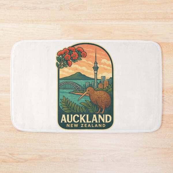 Item preview,  Auckland New Zealand with Kiwi Bird and Harbour Bridge designed and sold by Places On Earth.