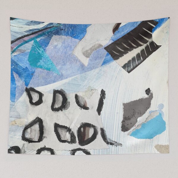 Item preview, Art Print & More: An abstract winter collage in cool shades of blue and white – Poetic miniature series – 302 Grafe | Annette Kunow designed and sold by KunowArtShop.