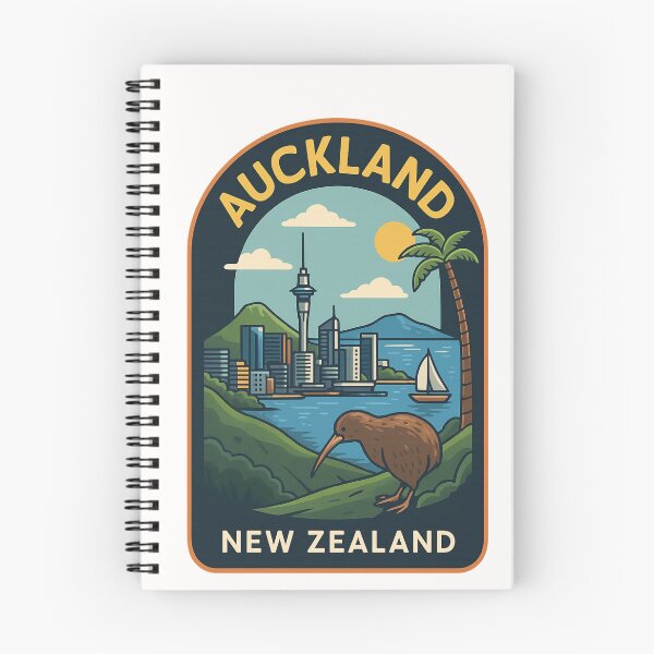 Item preview,  Auckland New Zealand with City Skyline and Coastal Kiwi designed and sold by Places On Earth.