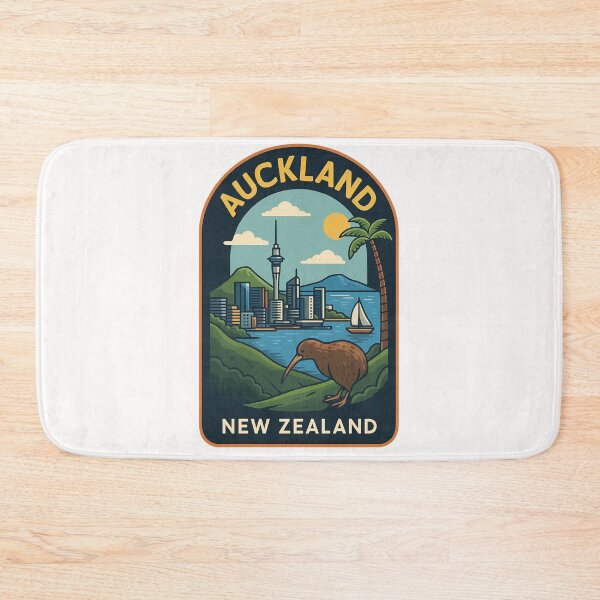 Item preview,  Auckland New Zealand with City Skyline and Coastal Kiwi designed and sold by Places On Earth.
