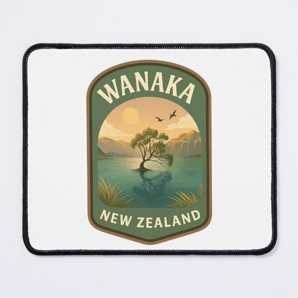 Item preview, Wanaka New Zealand with Iconic Lake Tree and Sunset Sky designed and sold by Places On Earth.