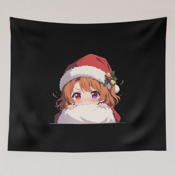 Item preview, Iroha Isshiki Oregairu Chibi Kawaii Christmas Peeker Anime Girl Holiday Whimsy designed and sold by TorbenKuhano.