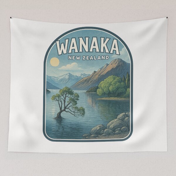 Item preview,  Wanaka New Zealand with Mountain Reflections and Lakeside Tree designed and sold by Places On Earth.