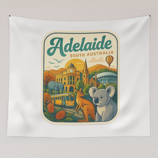 Item preview,  Adelaide South Australia with Historic Architecture and Native Wildlife designed and sold by Places On Earth.