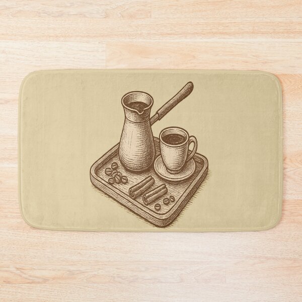 Item preview, Vintage Turkish Coffee Setup – Rustic Sketch Art for Coffee Lovers designed and sold by Globalcitytees.
