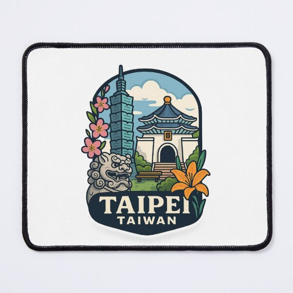 Item preview,  Taipei Taiwan with Chiang Kai-shek Memorial and Taipei 101 designed and sold by Places On Earth.