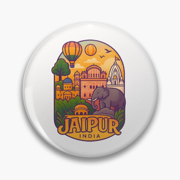 Item preview,  Jaipur India with City Palaces and Hot Air Balloons designed and sold by Places On Earth.