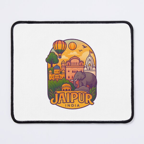 Item preview, Jaipur India with City Palaces and Hot Air Balloons designed and sold by Places On Earth.