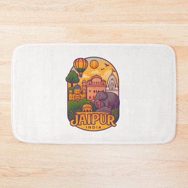 Item preview,  Jaipur India with City Palaces and Hot Air Balloons designed and sold by Places On Earth.