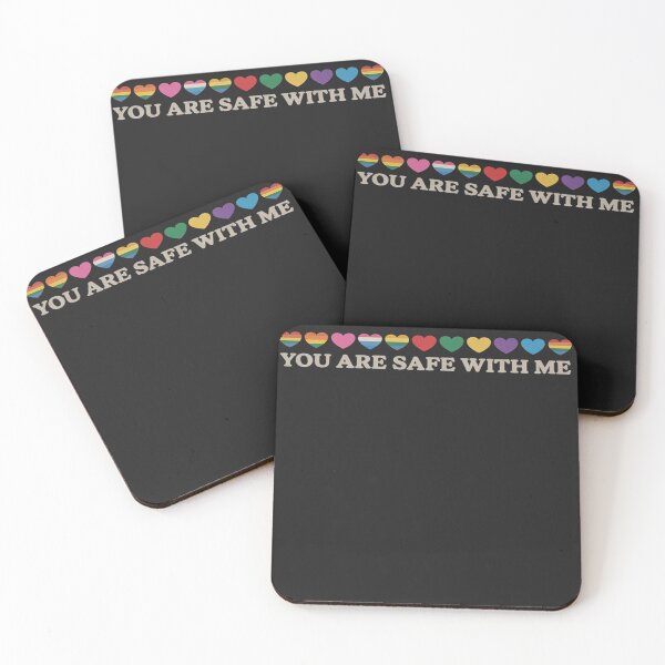 Item preview, You Are Safe With Me LGBT Support Rainbow LGBTQ Flags Ally designed and sold by LegendsArt75.