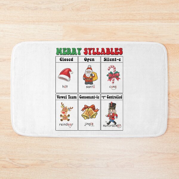 Item preview, Merry Syllables Teacher Xmas Syllable Types Educational Kids designed and sold by pansak.