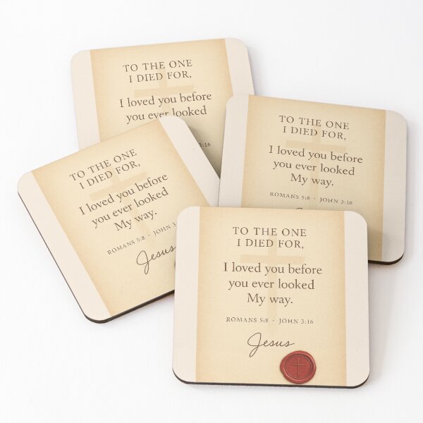 Item preview, To The One I Died For – Vintage Christian Love Letter from Jesus (Romans 5:8 + John 3:16) designed and sold by astersgraphics.