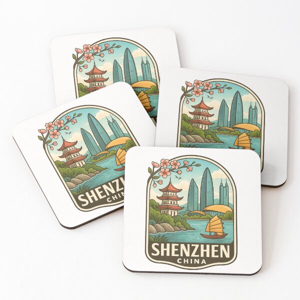Item preview,  Shenzhen China with Skyline and Pagoda by the Water designed and sold by Places On Earth.