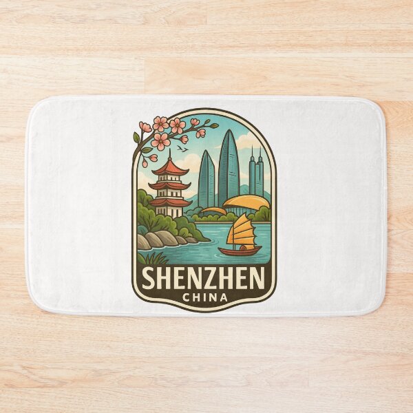 Item preview,  Shenzhen China with Skyline and Pagoda by the Water designed and sold by Places On Earth.