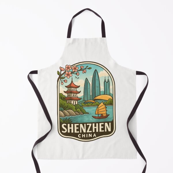 Item preview,  Shenzhen China with Skyline and Pagoda by the Water designed and sold by Places On Earth.