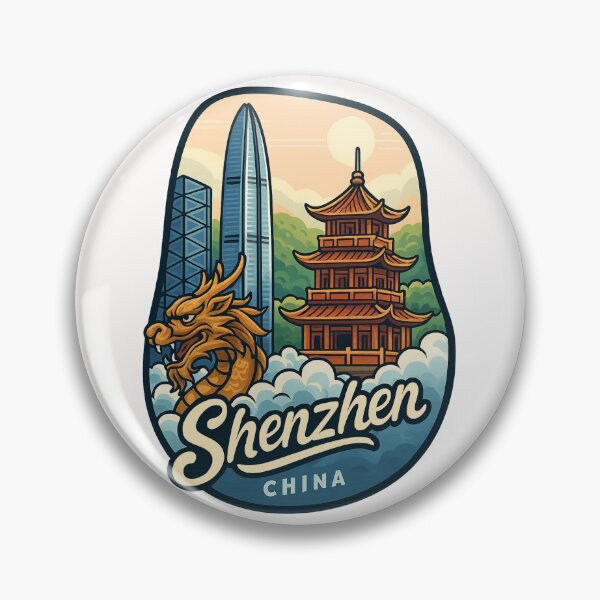 Item preview,  Shenzhen China with Dragon, Skyscrapers and Pagoda designed and sold by Places On Earth.