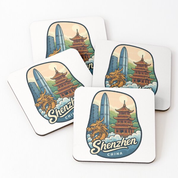 Item preview,  Shenzhen China with Dragon, Skyscrapers and Pagoda designed and sold by Places On Earth.