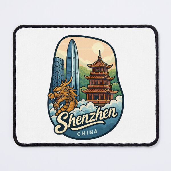 Item preview, Shenzhen China with Dragon, Skyscrapers and Pagoda designed and sold by Places On Earth.