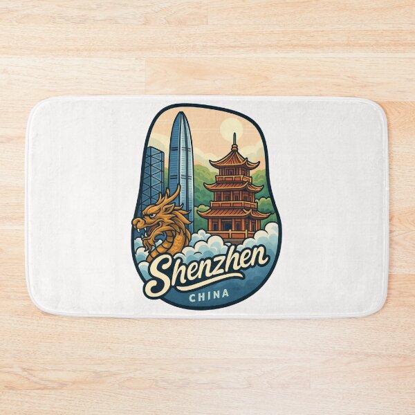 Item preview,  Shenzhen China with Dragon, Skyscrapers and Pagoda designed and sold by Places On Earth.