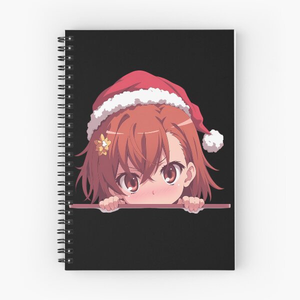 Item preview, Certain Scientific Misaka Mikoto Railgun Anime Girl Chibi Kawaii Christmas Peeker Sparkling Holiday Peeking Moment designed and sold by TorbenKuhano.