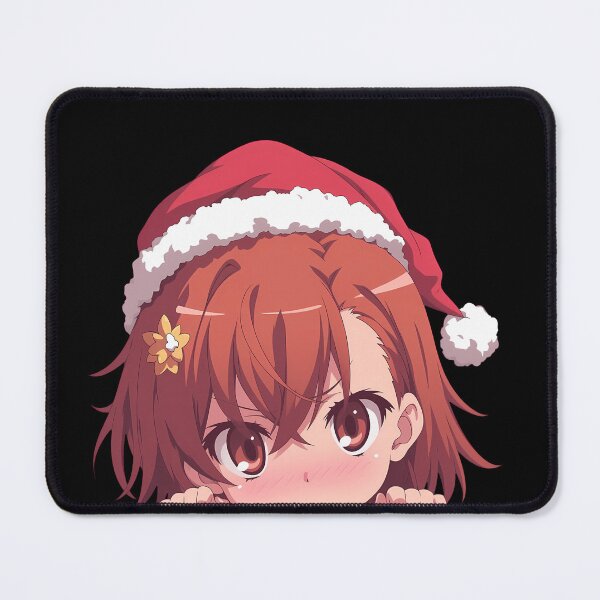Item preview, Certain Scientific Misaka Mikoto Railgun Anime Girl Chibi Kawaii Christmas Peeker Sparkling Holiday Peeking Moment designed and sold by TorbenKuhano.
