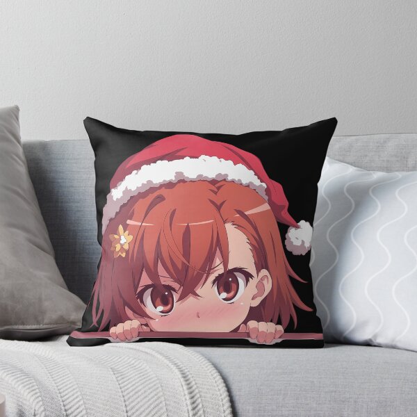 Item preview, Certain Scientific Misaka Mikoto Railgun Anime Girl Chibi Kawaii Christmas Peeker Sparkling Holiday Peeking Moment designed and sold by TorbenKuhano.