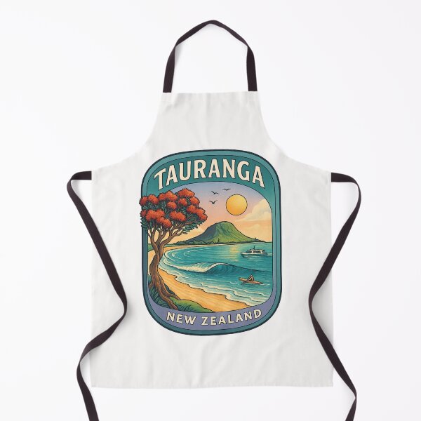 Item preview,  Tauranga New Zealand with Pohutukawa Tree and Mount Maunganui designed and sold by Places On Earth.