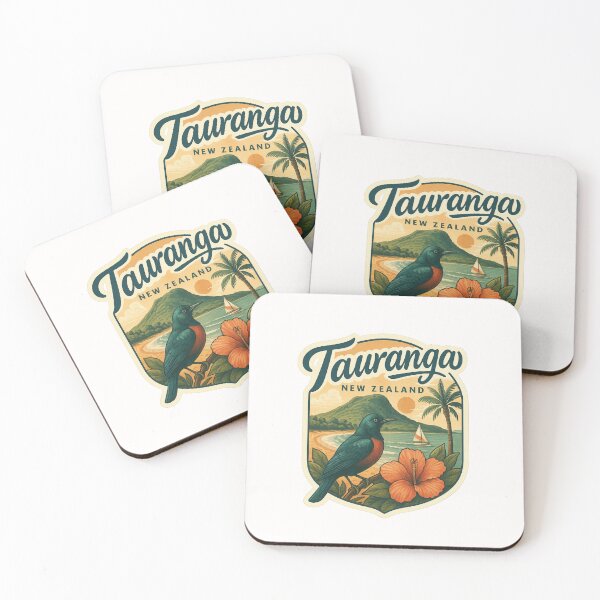 Item preview,  Tauranga New Zealand with Tui Bird and Mount Maunganui designed and sold by Places On Earth.