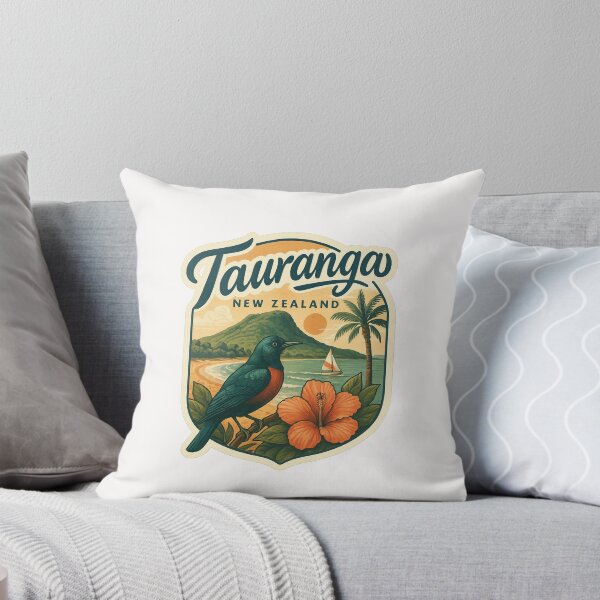 Item preview,  Tauranga New Zealand with Tui Bird and Mount Maunganui designed and sold by Places On Earth.