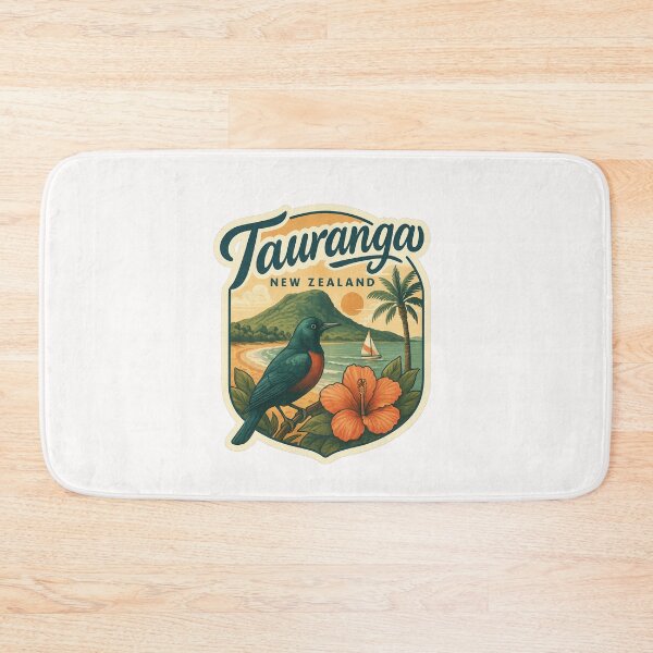 Item preview,  Tauranga New Zealand with Tui Bird and Mount Maunganui designed and sold by Places On Earth.