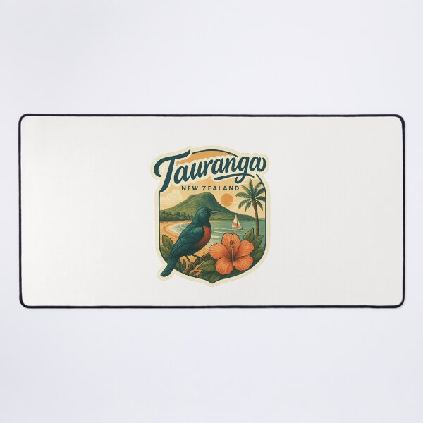 Item preview, Tauranga New Zealand with Tui Bird and Mount Maunganui designed and sold by Places On Earth.