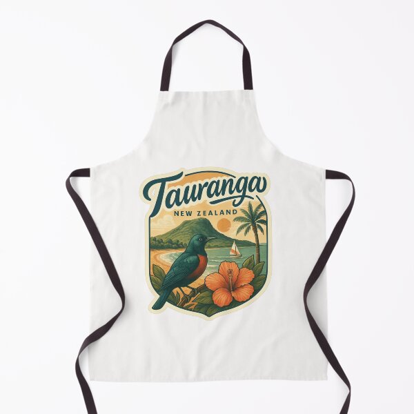 Item preview, Tauranga New Zealand with Tui Bird and Mount Maunganui designed and sold by Places On Earth.