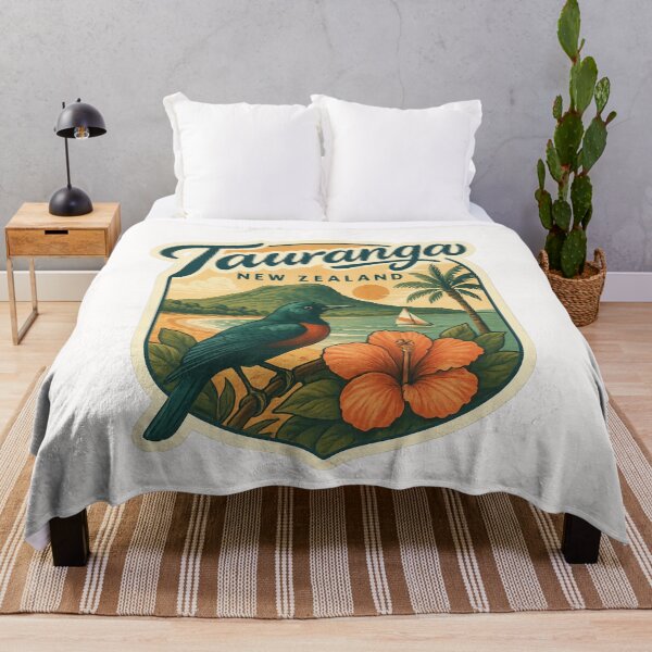 Item preview,  Tauranga New Zealand with Tui Bird and Mount Maunganui designed and sold by Places On Earth.