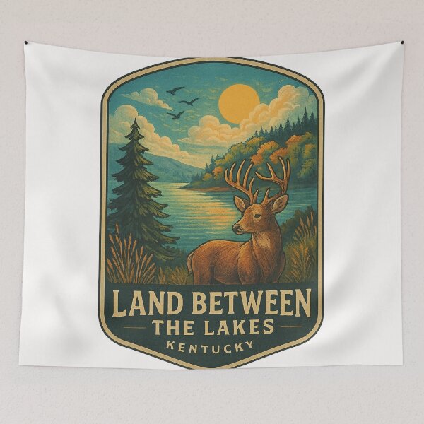 Item preview,  Land Between the Lakes Kentucky with Deer and Golden Forest designed and sold by Places On Earth.
